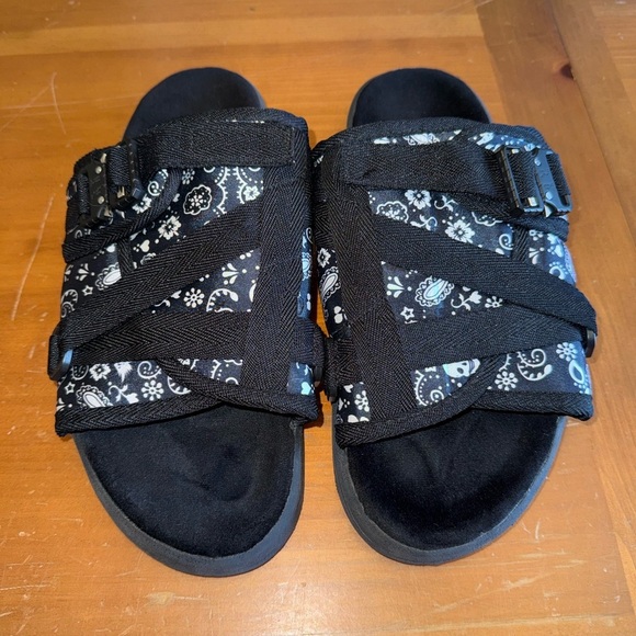Draco Slides Bandana Mens 11/12 Black White Adjustable Strap Comfort Casual Luxe main image 7